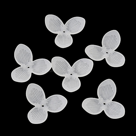 3-Petal Frosted Acrylic Bead Caps SACR-F016-01B-1