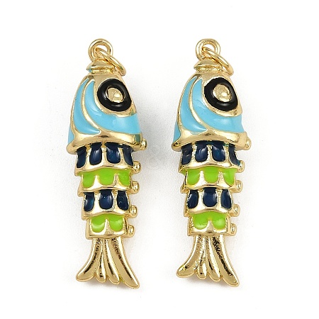 Brass Enamel Pendants X1-KK-L241-23G-02-1