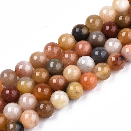 Natural Jade Beads Strands G-S373-004-8mm-1