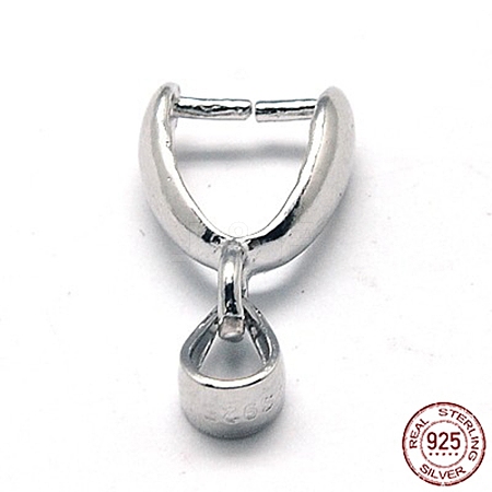Rhodium Plated 925 Sterling Silver Ice Pick & Pinch Bails STER-A006-332P-1