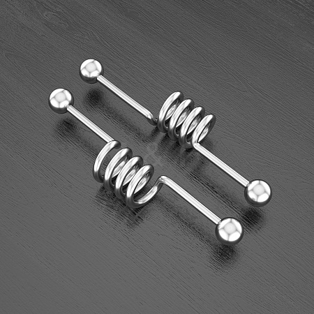 316L Surgical Stainless Steel Spiral Bar Industrial Barbell Cartilage Earrings FS-WG6688D-03-1