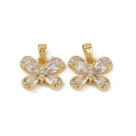 Brass Micro Pave Cubic Zirconia Charms KK-N254-229G-02-1