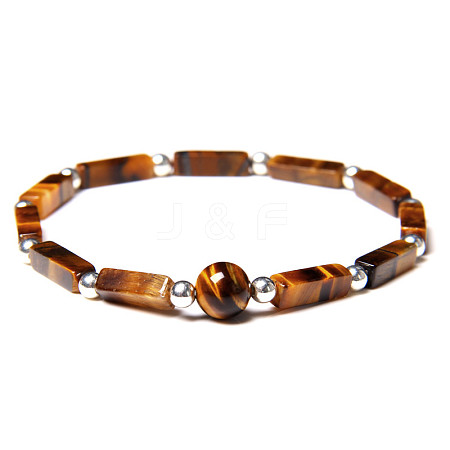 Natural Tiger Eye Beads Stretch Bracelets for Men Women ZE2494-9-1