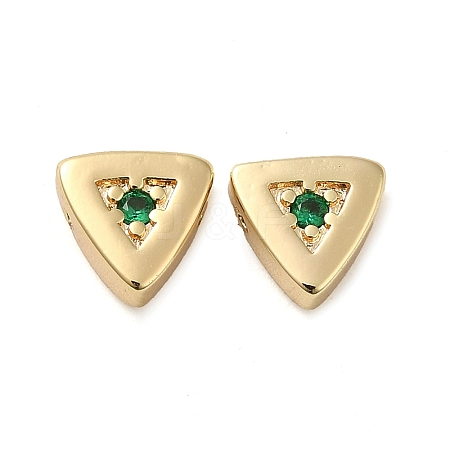 Real 18K Gold Plated Brass Micro Pave Cubic Zirconia Bead KK-H455-08G-03-1