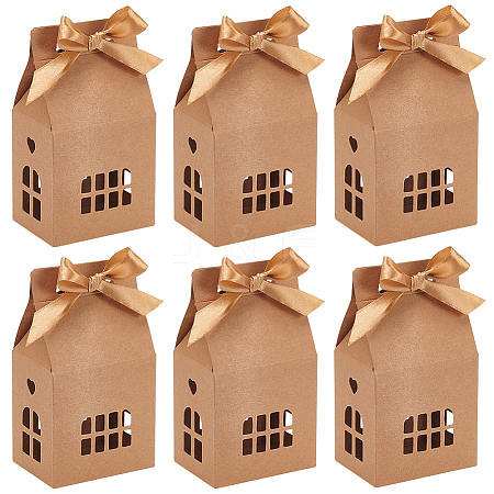 Hollow House Shaped Kraft Paper Candy Boxes CON-WH0105-12-1
