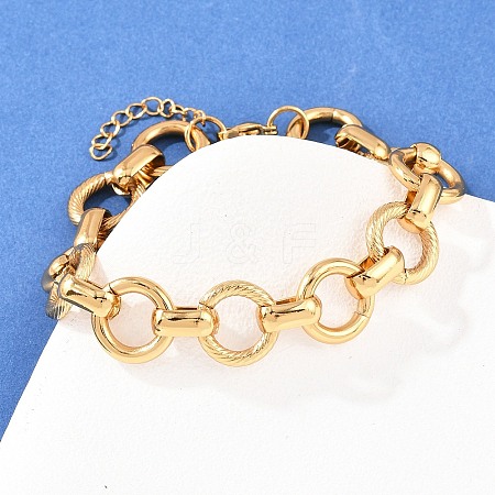 304 Stainless Steel Link Chain Bracelets for Women BJEW-Z154-01G-1