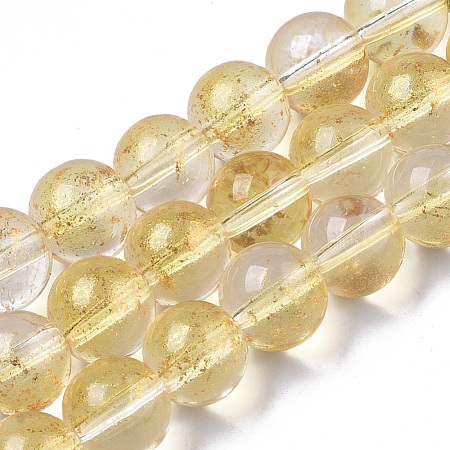 Transparent Spray Painted Glass Bead Strands X-GLAA-N035-03D-B08-1