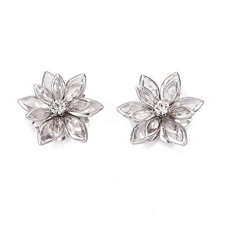 Acrylic Rhinestone Flower Flat Back Cabochons LS-RSB027-06-1