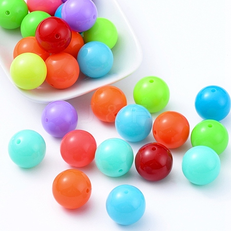 Fluorescence Chunky Acrylic Beads MACR-R517-20mm-M-1