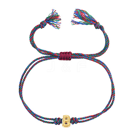 304 Stainless Steel Alphabet Bead Adjustable Bracelets IC6774-2-1