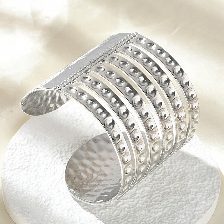 304 Stainless Steel Cuff Bangles for Women BJEW-Z096-06P-1