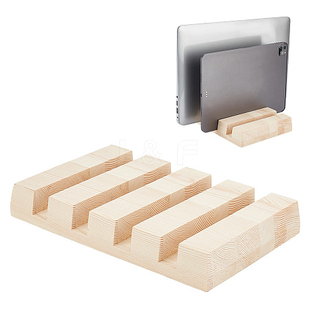 4-Slot Rectangle Wood Jewelry Slotted Display Stands ODIS-WH0030-26-1