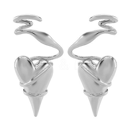 Alloy Heart Stud Earrings FS-WGE404F-02-1