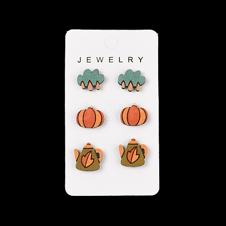 Thanksgiving Stud Earrings Set EJEW-U016-01P-03-1