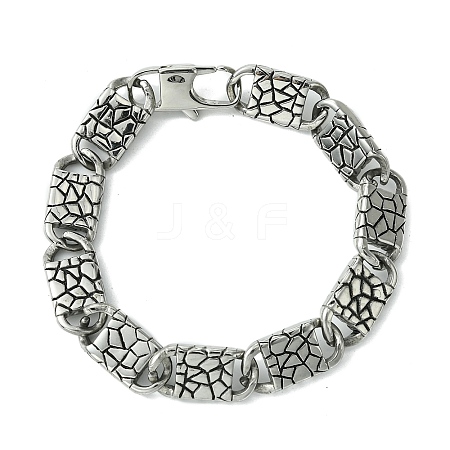 304 Stainless Steel Snake Skin Oval Link Chain Bracelets for Women Men BJEW-C063-10AS-1