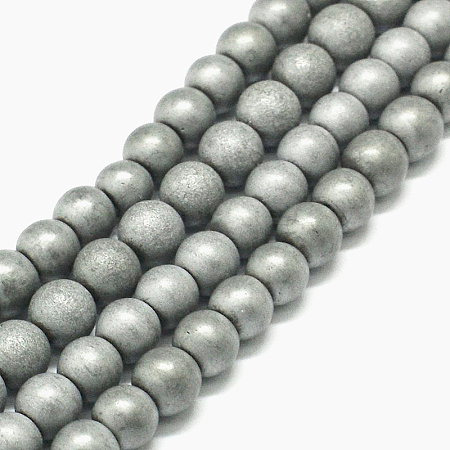 Non-magnetic Synthetic Hematite Beads Strands G-K015-6mm-02F-1