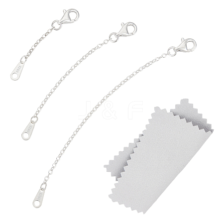 925 Sterling Silver Chain Extender Sets STER-BC0002-58-1