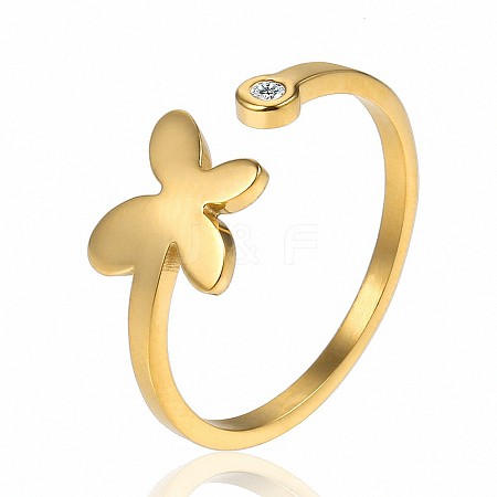 Stylish Adjustable Stainless Steel Butterfly Cuff Rings for Women CD3807-4-1