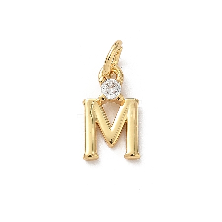 Brass Pave Clear Cubic Zirconia Charms KK-A273-01G-M-1