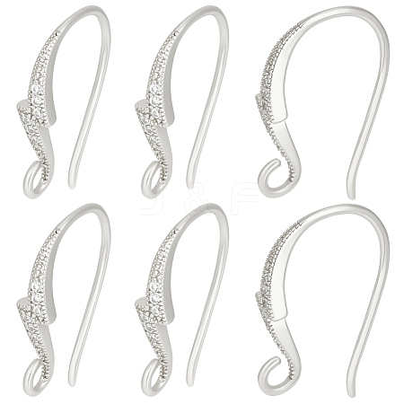 16Pcs Brass Cubic Zirconia Earring Hooks KK-BBC0027-64P-1