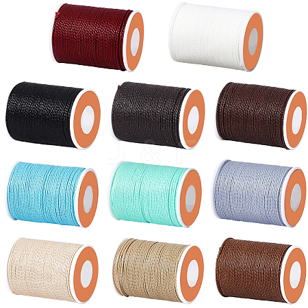 11 Rolls 11 Colors Round Waxed Polyester Cord YC-PA0001-01-1