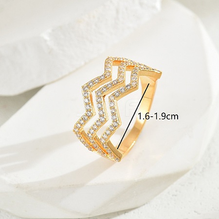 Exquisite minimalist copper inlaid zircon fashion versatile ring ladies party gift. FB4017-3-1