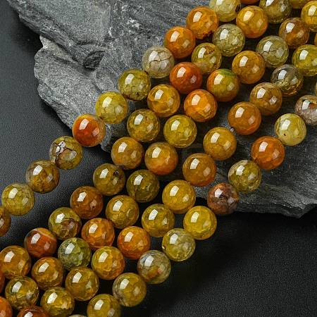 Dyed Natural Dragon Veins Agate Beads Strands X-G-C068-10mm-15-1