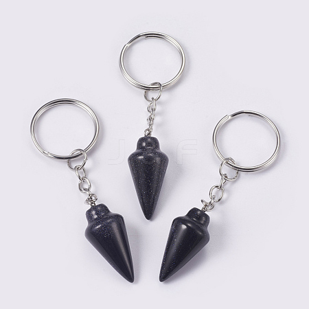 Synthetic Blue Goldstone Keychain KEYC-P041-A09-1