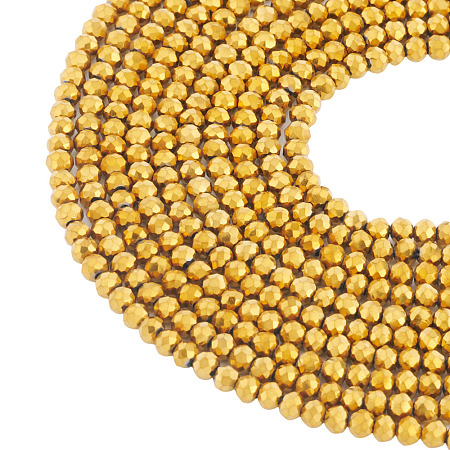 10 Strands Electroplate Transparent Glass Beads Strands EGLA-BW0001-01-1