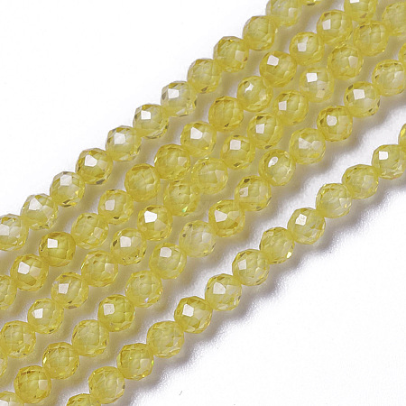 Cubic Zirconia Beads Strands G-F596-48C-2mm-1