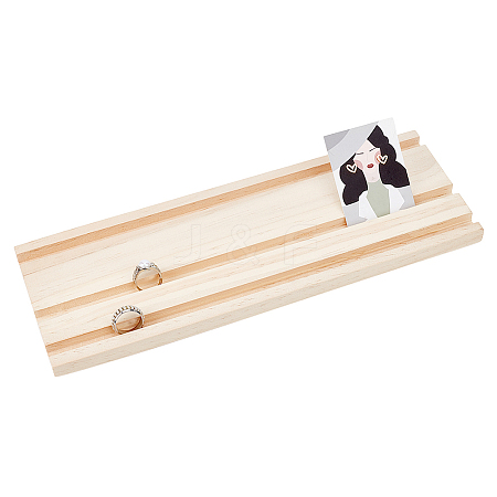 3-Slot Wood Earring Display Card Tray EDIS-WH0021-42-1