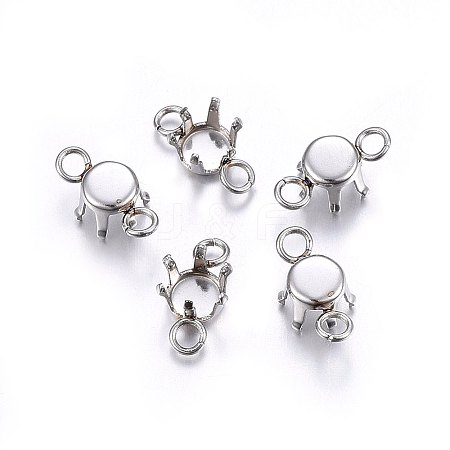 Non-Tarnish 304 Stainless Steel Rhinestone Claw Settings STAS-O107-21A-P-1