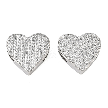 Rack Plating Brass Micro Pave Cubic Zirconia Slide Charms CU-CBA01AA-27P-1