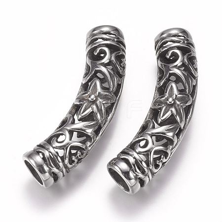 304 Stainless Steel Hollow Tube Beads STAS-I082-09AS-1