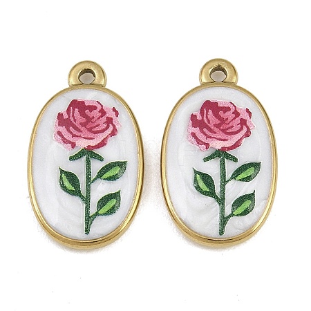 Printed 304 Stainless Steel Enamel Pendants SA-CBA1ED9-22G-02-1