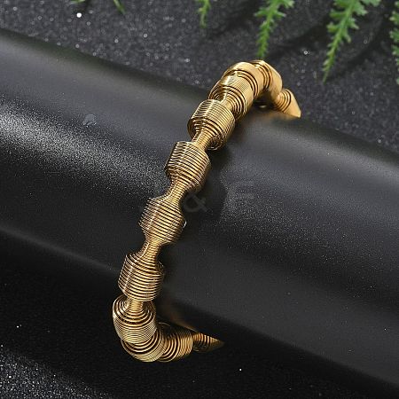304 Stainless Steel Stretch Bangles for Women LS-BJEW-P315-02H-G-1