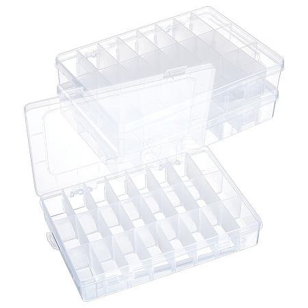 24 Grids Plastic Bead Storage Containers CON-WH0086-053B-1