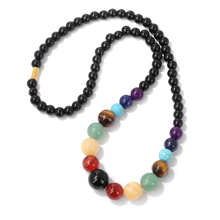 Natural Glass Beads Necklaces PW-WG1AD39-01-1