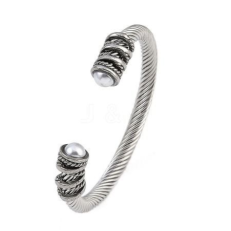 304 Stainless Steel Cuff Bangles for Women STAS-M023-16P-1