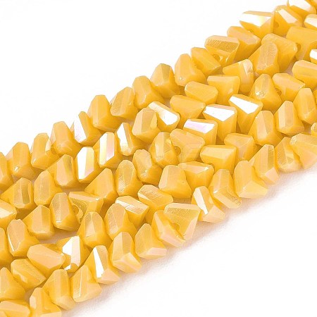 Electroplate Opaque Glass Beads Strands GLAA-N022-4mm-22-1