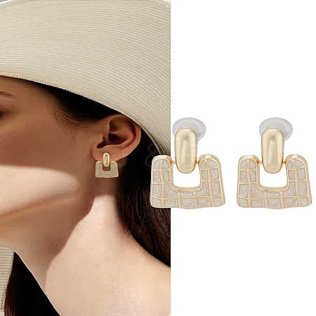 1 Pair Alloy Enamel Dangle Stud Earrings EJEW-LP0001-77A-1