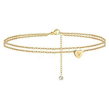 Heart Brass with Crystal Rhinestone Anklets FS-WGC43DA-13-1