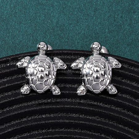 304 Stainless Steel Turtle Stud Earrings EJEW-Z135-02P-02-1