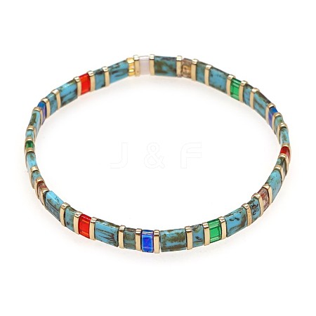 Bohemian Glass Seed Beaded Stretch Bracelets JM4508-43-1