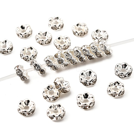Flower Brass Crystal Rhinestone Bead Spacers RB-D302-S-1