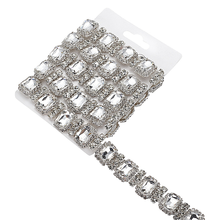 1 Yard Rectangle Iron Rhinestone Strass Chains CH-FG0001-02B-1