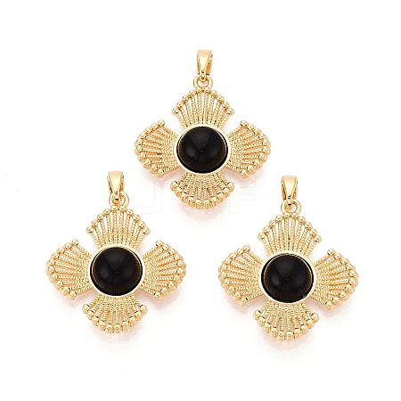 Natural Black Onyx(Dyed & Heated) Pendants KK-N287-07G-04-1
