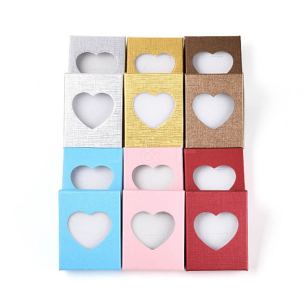 12Pcs 6 Colors Cardboard Jewelry Set Boxes CBOX-N015-04-1