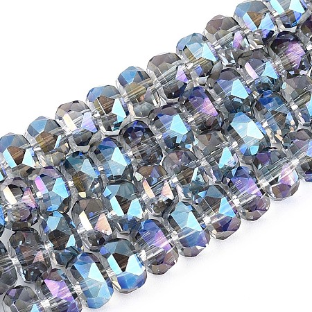 Electroplate Transparent Glass Beads Strands EGLA-N022-04A-D06-1