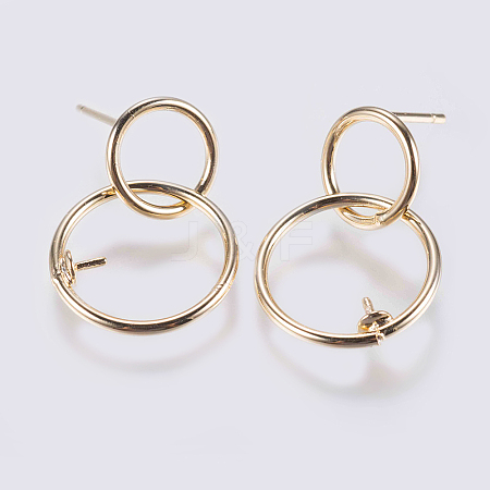 Brass Stud Earring Findings LS-KK-J268-08G-1